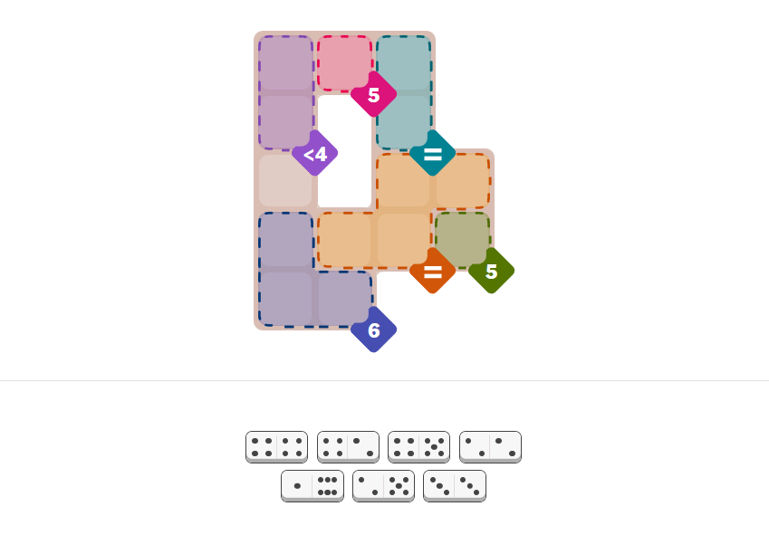 The Medium Pips NYT begins with the following layout on 2025-9-5